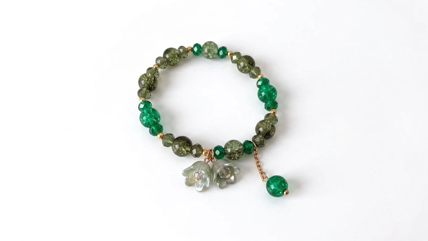 **Charm Hub Beaded Bracelets – 25-Piece Set, Standard Size, Customizable, Lavender, Baby Pink & Dusky Green