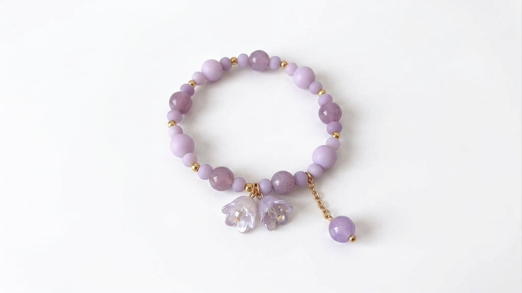 **Charm Hub Beaded Bracelets – 25-Piece Set, Standard Size, Customizable, Lavender, Baby Pink & Dusky Green