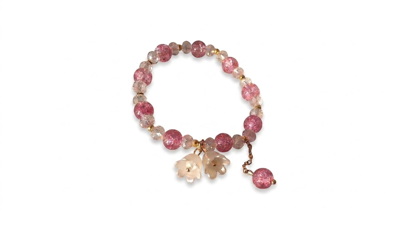 **Charm Hub Beaded Bracelets – 25-Piece Set, Standard Size, Customizable, Lavender, Baby Pink & Dusky Green